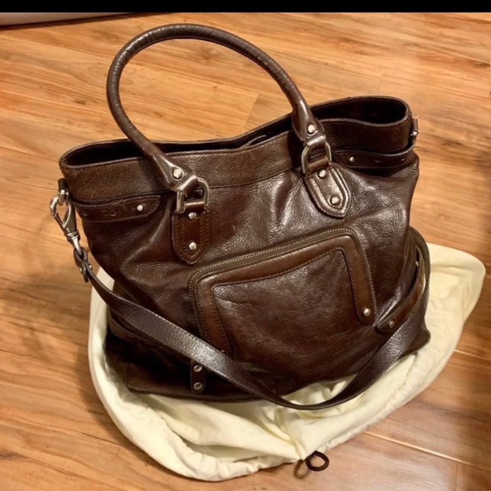 Cole Haan Vintage Large Cognac Leather Handbag